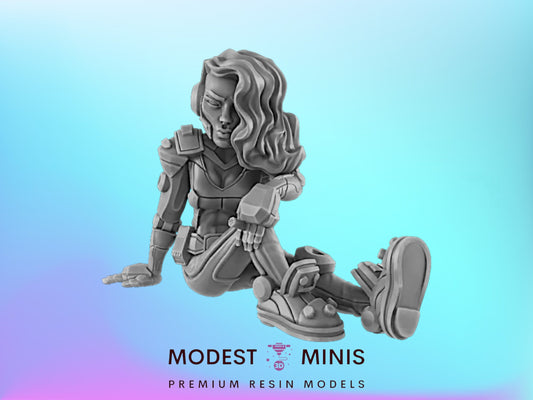 Smoke Break Gal | 25mm - 75mm Scale | DnD | EC3D Cyberpunk Mini | Ghost City