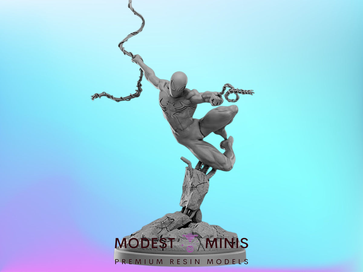 Black Suit Spidey | 32mm - 40mm Mini | Crisis Protocol Proxy | Superhero | Hall of Heroes