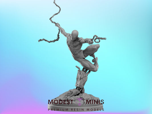 Black Suit Spidey | 32mm - 40mm Mini | Crisis Protocol Proxy | Superhero | Hall of Heroes