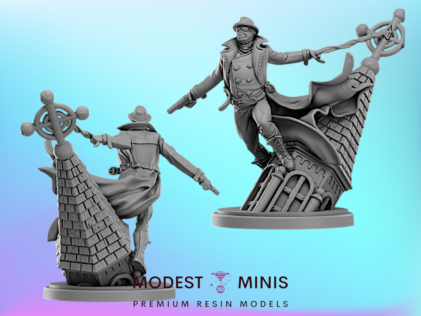 Noir Vigilante | 32mm - 40mm Mini | Crisis Protocol Proxy | Superhero | Hall of Heroes