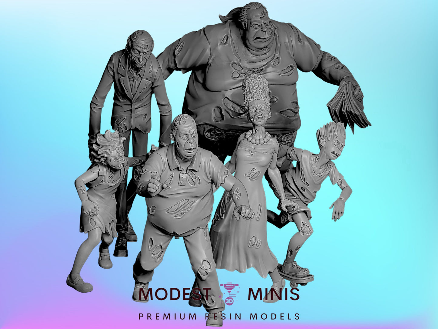 Springfield Zombies | 28mm - 100mm Scale Resin Mini | Zombicide | Vaultz