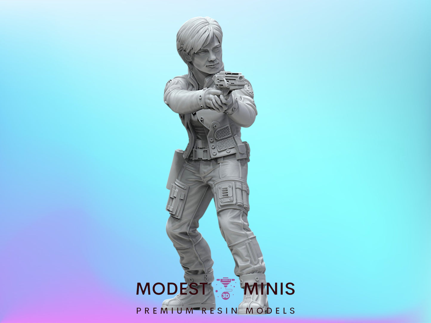 Ace Starfighter Pilot Kara - 28mm - 40mm Scale  Black Remnant Battlestar Mini