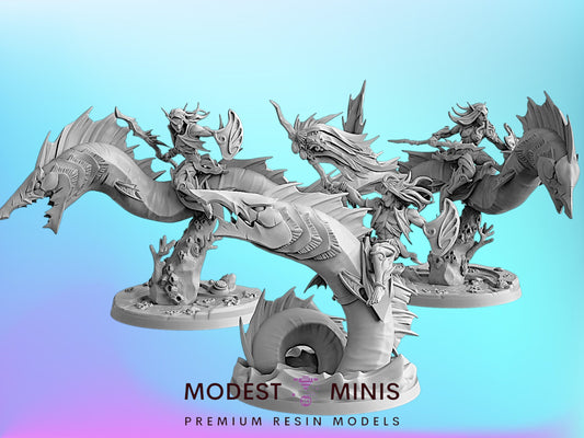Swordeel Riders | 28mm - 75mm Scale Resin Minis | DnD | Artisan Guild Sunken Kingdoms