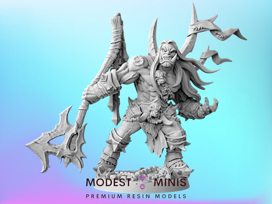 Throgar Orc Hero | 28mm - 75mm Scale Resin Minis | DnD | Artisan Guild
