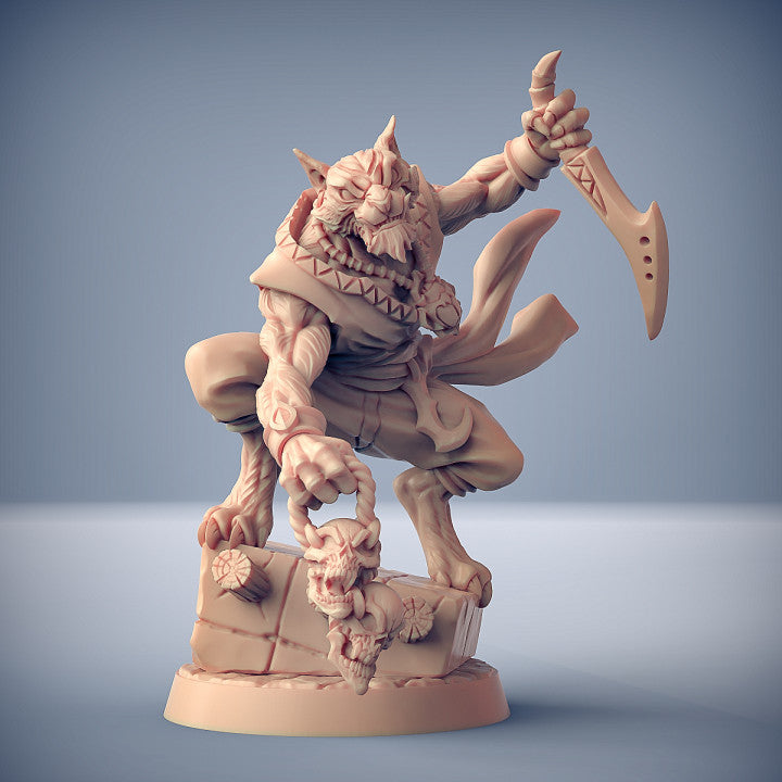 Modular Rakshakin Headhunters | 28mm - 75mm Scale Resin Minis | DnD | Artisan Guild Tabaxi
