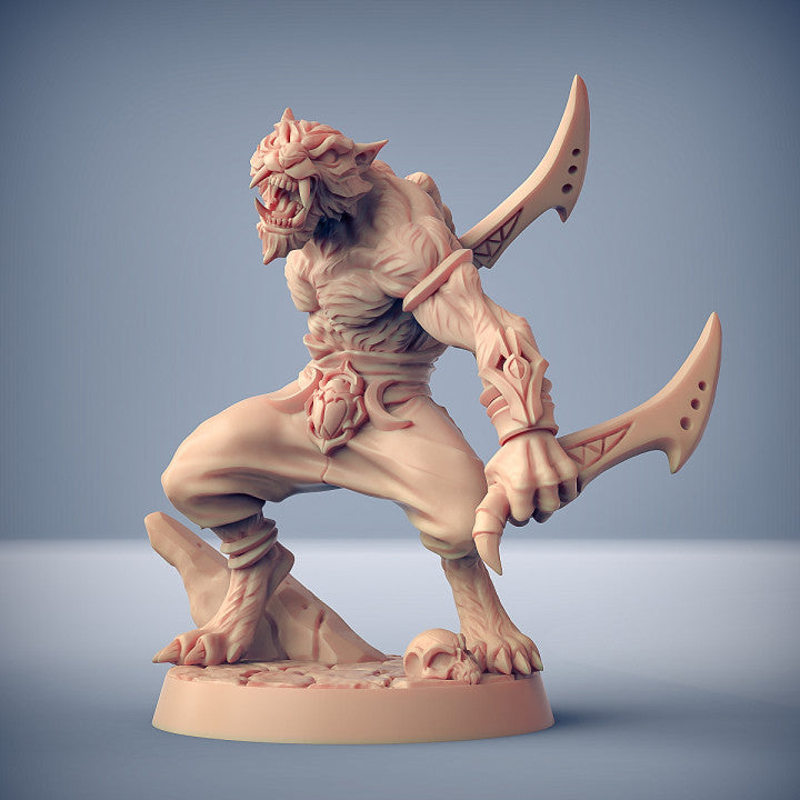 Modular Rakshakin Headhunters | 28mm - 75mm Scale Resin Minis | DnD | Artisan Guild Tabaxi