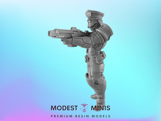 Tactical Officer | 25mm - 75mm Scale | DnD | EC3D Cyberpunk Mini | Ghost City