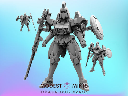 Armored Lady Tallgeese 2 - 32mm Scale Cyberpunk Mini Gundam | Papsikels