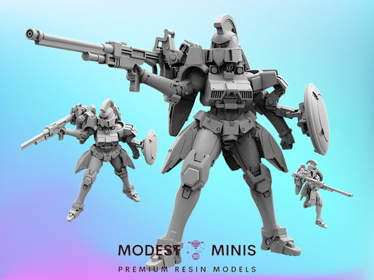 Armored Lady Tallgeese 3 - 32mm Scale Cyberpunk Mini Gundam | Papsikels
