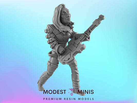 Teen Rocker | 25mm - 75mm Scale | DnD | EC3D Cyberpunk Mini | Ghost City