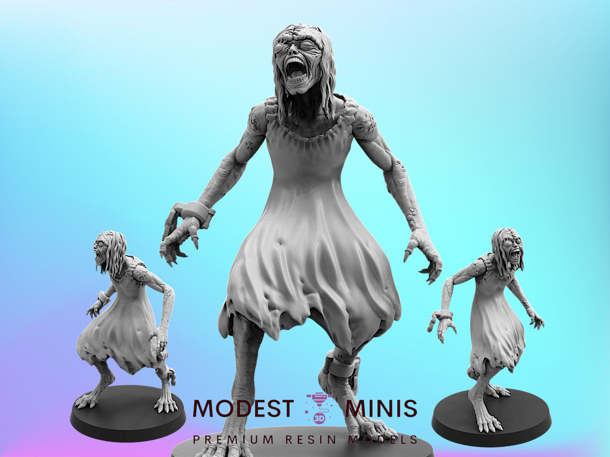 Cyber Zombie The Girl - 28mm - 100mm Scale Cyberpunk Necromunda Miniature | Papsikels