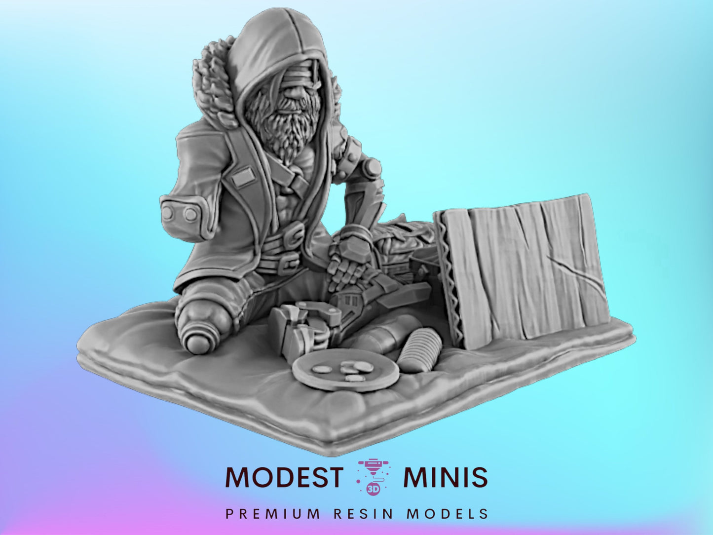 The Lost Vet | 25mm - 75mm Scale | DnD | EC3D Cyberpunk Mini | Ghost City