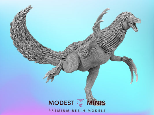 Therizinosaurus Attacking | 15mm - 40mm Scale Dinosaur Miniature | DnD Frostgrave Mini | Epic