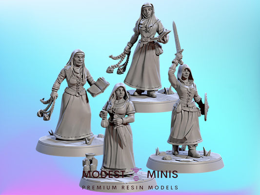 Townsfolk Women 2 | 28mm - 75mm Scale Resin Minis | DnD | Artisan Guild Villagers