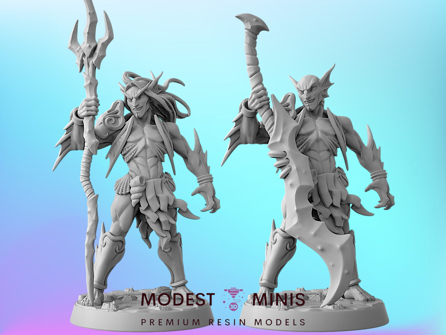 Triton Raider A | 28mm - 75mm Scale Resin Minis | DnD | Frostgrave Artisan Guild Sunken Kingdoms