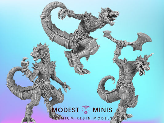 Tyranno Folk | 28mm - 75mm Scale Dinosaur Miniature | DnD Frostgrave Mini | Epic