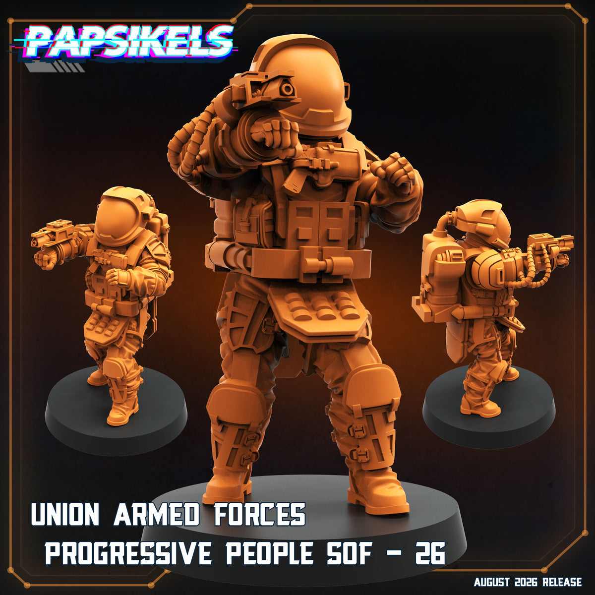 Union Progressive Special Operation Force Set 5 - 28mm - 100mm Scale Alien Miniature  | Papsikels