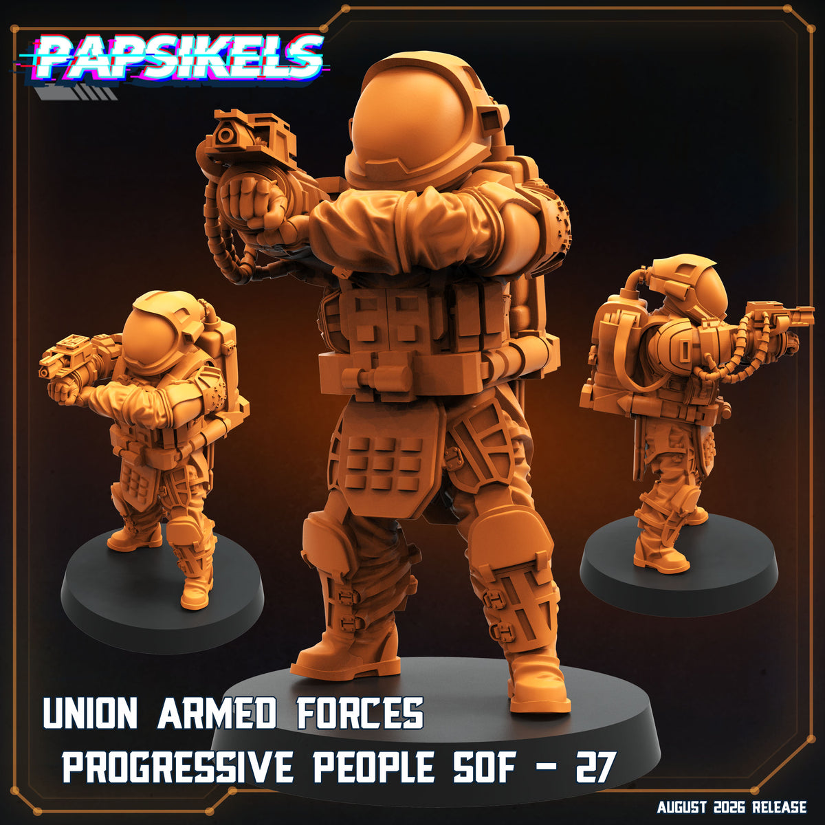 Union Progressive Special Operation Force Set 5 - 28mm - 100mm Scale Alien Miniature  | Papsikels