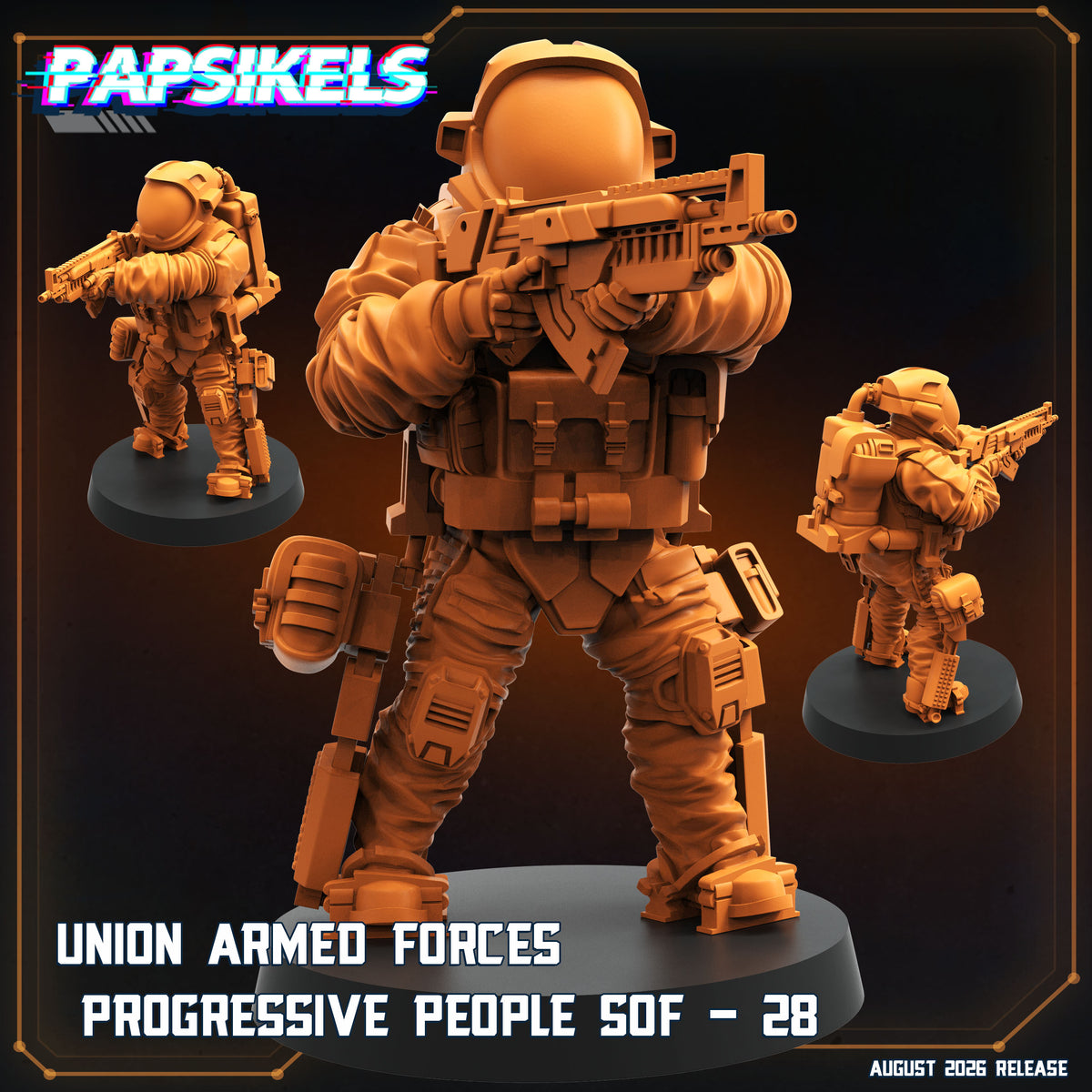 Union Progressive Special Operation Force Set 5 - 28mm - 100mm Scale Alien Miniature  | Papsikels