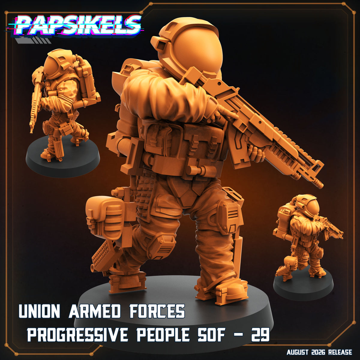 Union Progressive Special Operation Force Set 5 - 28mm - 100mm Scale Alien Miniature  | Papsikels