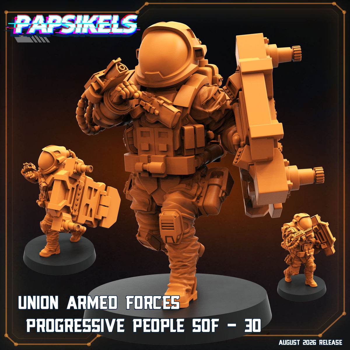 Union Progressive Special Operation Force Set 5 - 28mm - 100mm Scale Alien Miniature  | Papsikels