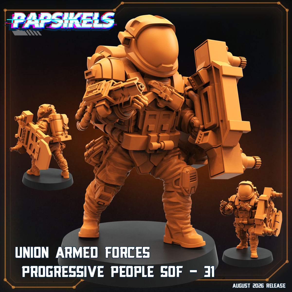 Union Progressive Special Operation Force Set 5 - 28mm - 100mm Scale Alien Miniature  | Papsikels