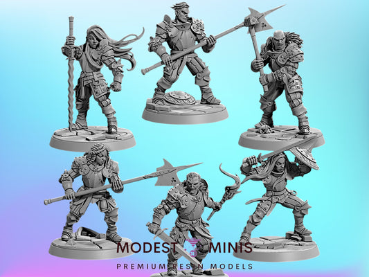 Vanguard Fighters | 28mm - 75mm Scale Resin Minis | DnD | Frostgrave Artisan Guild