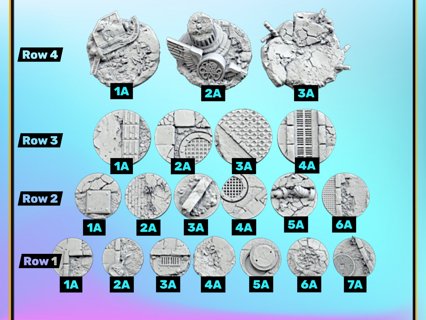 C27 Urban Bases for Crisis Protocol | 25mm - 75mm diameter