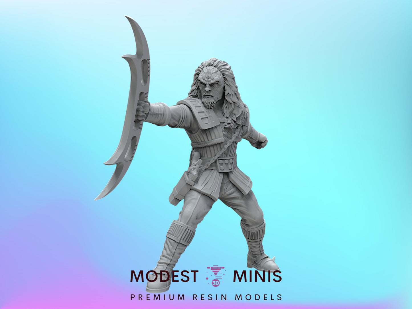 Klingon War General Martok - 28mm - 40mm Scale  Black Remnant Star Trek Mini