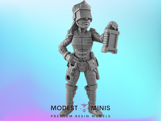 Warrant Officer | 25mm - 75mm Scale | DnD | EC3D Cyberpunk Mini | Ghost City