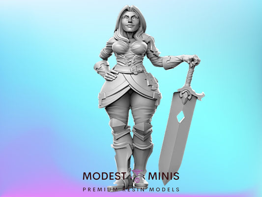 Warrior Dungeon Pinups - 28mm 32mm Scale DnD Miniature | RN Estudio