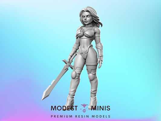 Warrior Princess - 28mm 32mm Scale DnD Miniature | RN Estudio