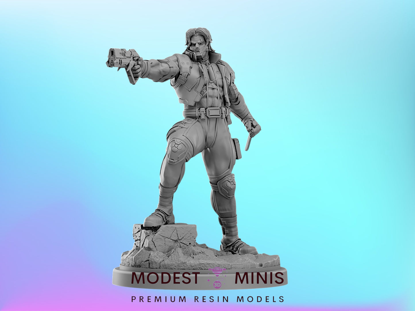 Winter Soldier | 32mm - 40mm Mini | Crisis Protocol Proxy | Superhero | Hall of Heroes