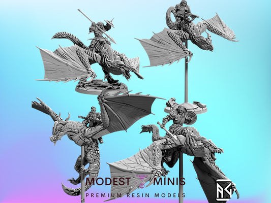 Vanguard Wyvern Riders | 28mm - 75mm Scale Resin Minis | DnD | Frostgrave Artisan Guild Vanguard