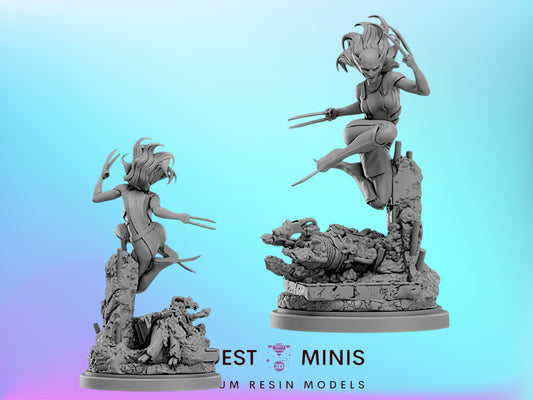 Berserker Daughter | X-23 Wolverine 32mm - 40mm Mini | Crisis Protocol Proxy | Superhero | Hall of Heroes