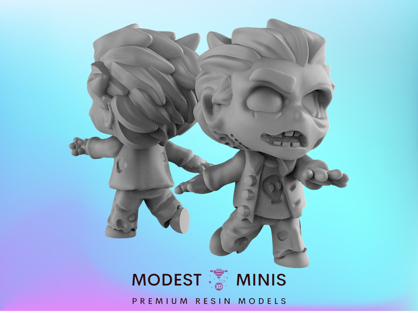 Chibi Zombie 1 - 28mm - 54mm Scale | Worlds End