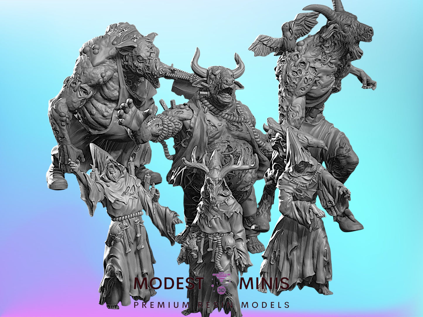 Cultist Zombies | 28mm - 100mm Scale Resin Mini | Zombicide | Vaultz