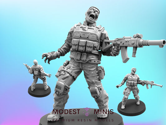 Cyber Zombie Swat - 28mm - 100mm Scale Cyberpunk Necromunda Miniature | Papsikels