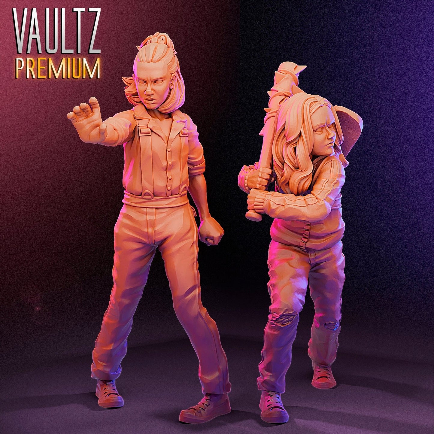 Skater Teen and Stranger Girl Survivor | 28mm - 100mm Scale | Zombicide | Vaultz