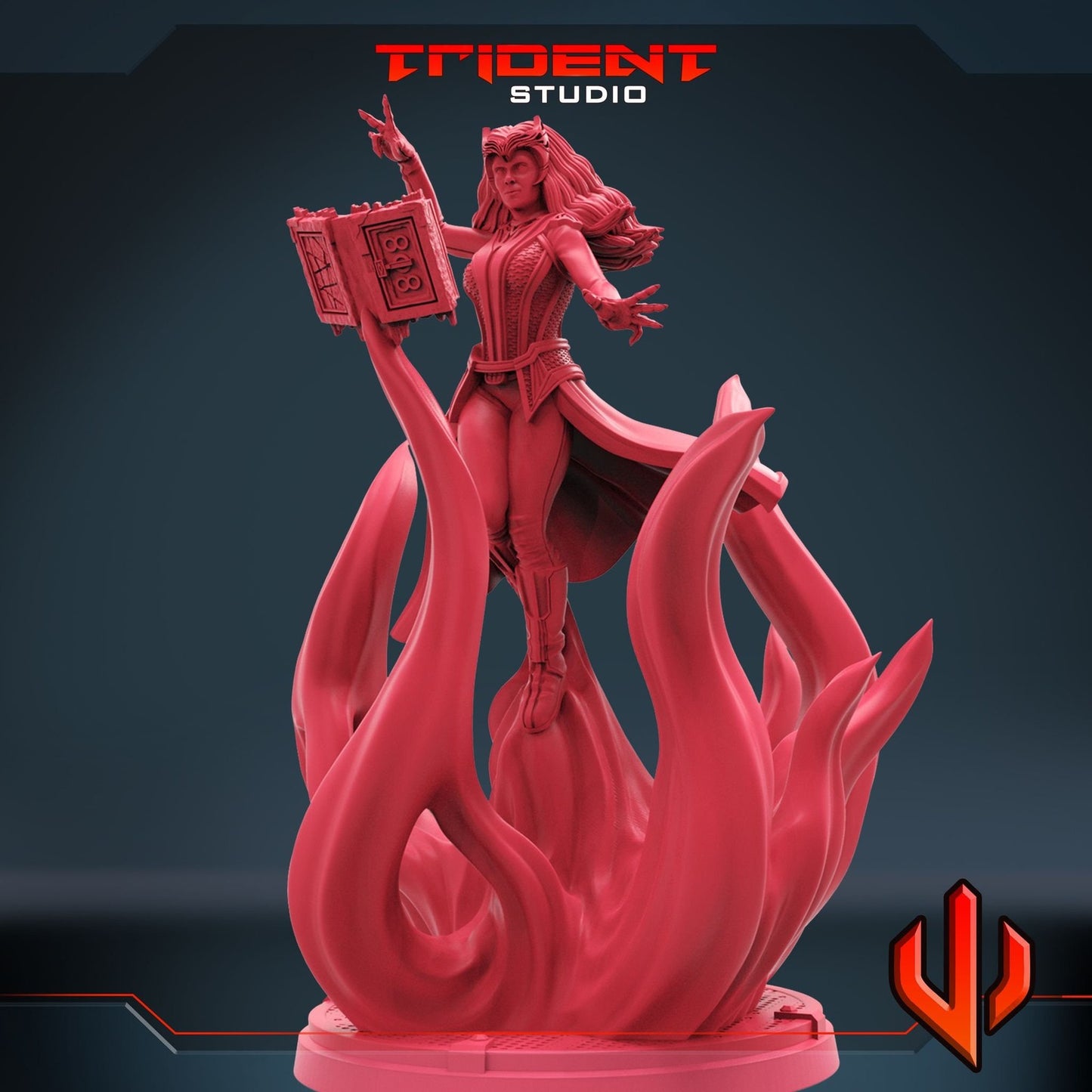Crimson Caster A - 40mm  Miniature | Crisis Protocol Proxy | Trident