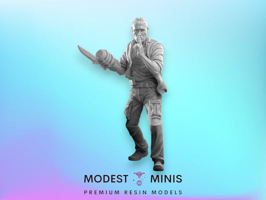 Survivor Mark the Iron Hand | 28mm - 100mm Scale Resin Mini | Zombicide | Vaultz