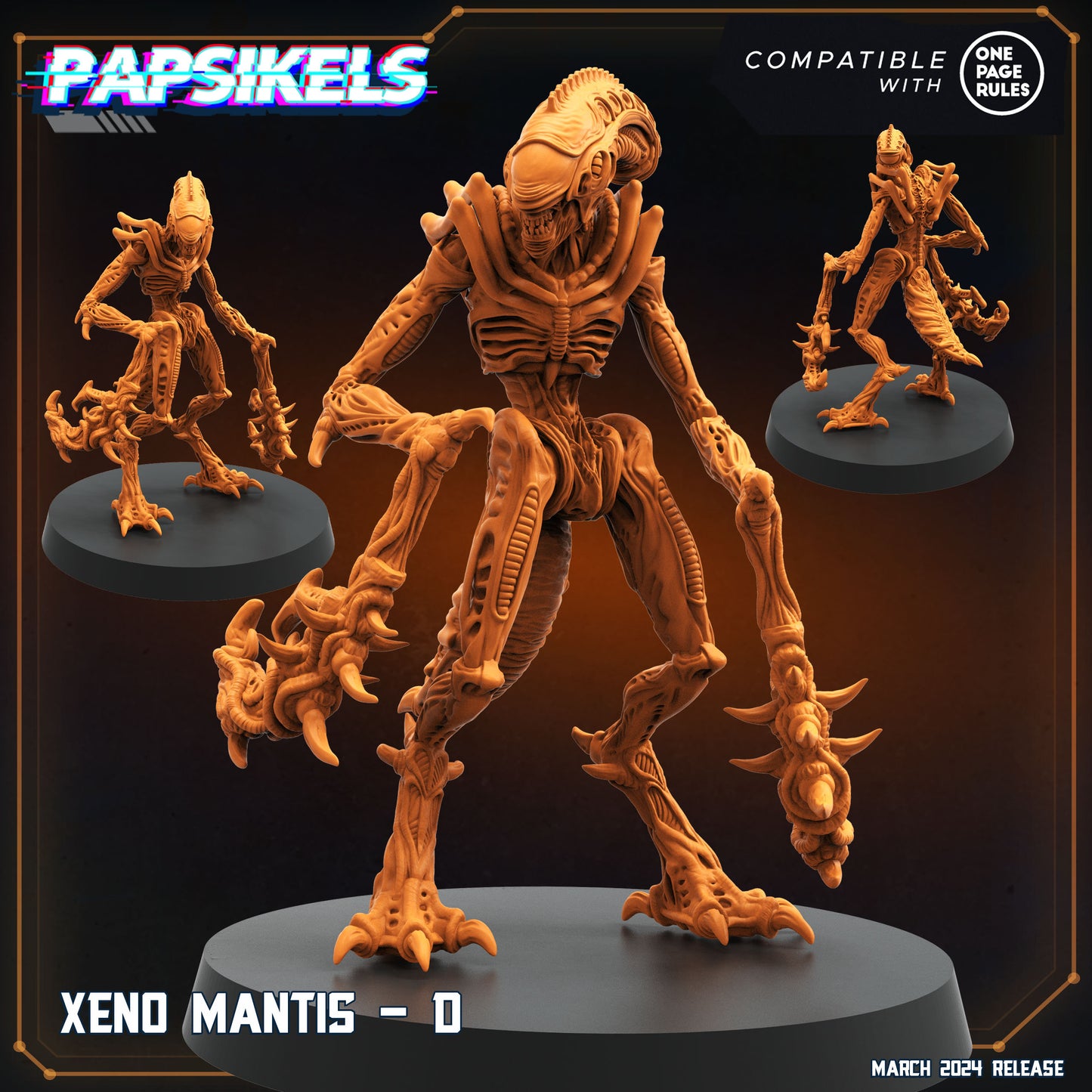 Xeno Mantis Set - 32mm Scale Aliens Miniature | RPG | Sci fi | Papsikels