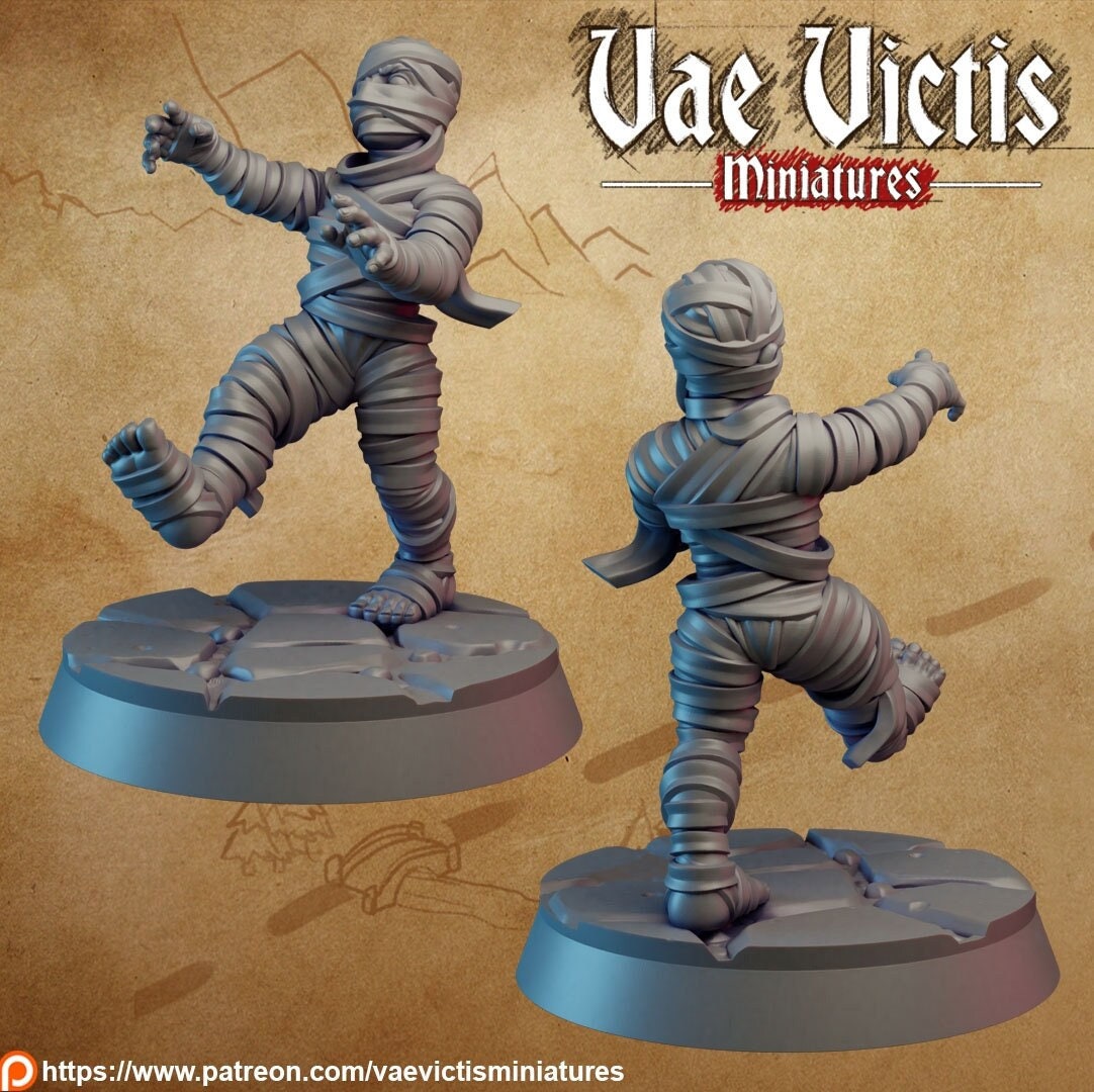 Kid Mummy Costume | 28mm - 75mm Scale | DnD Frostgrave Mini | Vae Victis Fantasy