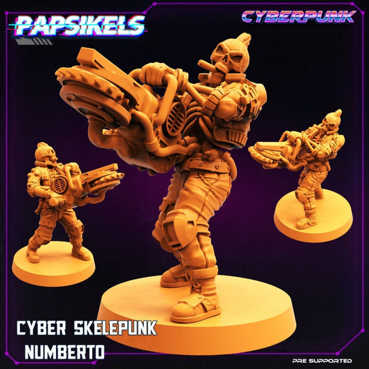 Skelepunk Numberto - 32mm Scale Alien Miniature  | Batang City Cyberpunk | Papsikels