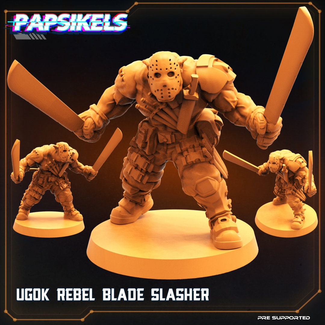 8pc Ugok Rebel Fighters Set - 32mm Scale Alien Miniature | RPG | Sci fi | Batang City | Role Playing | DnD | Papsikel