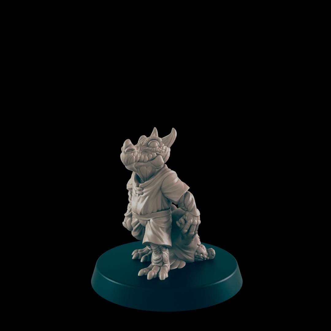 Dragonkin Commoners | 25mm - 100mm Scale | DnD | EC3D Fantasy Mini |  Everyday Folk