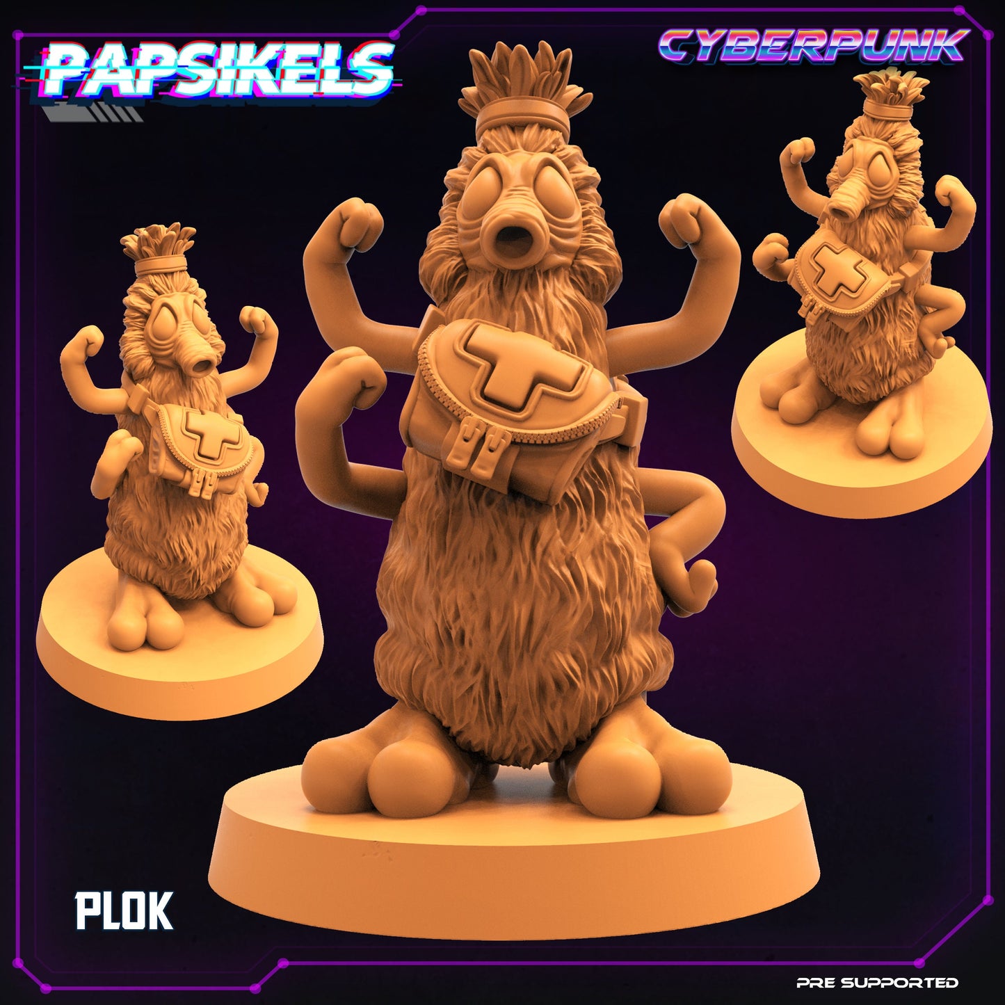 6pc Fuzzy Aliens Set - Resin Scale Alien Miniature  | Cyberpunk | Papsikels