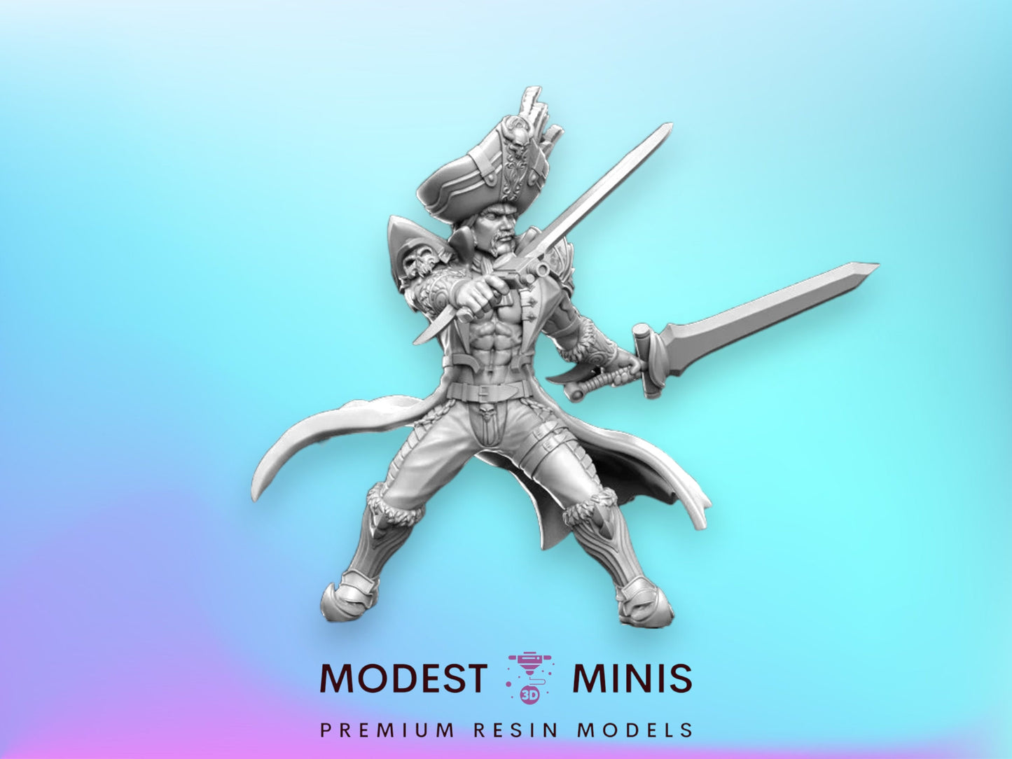 Swashbuckling Soul Fighter - 32mm Scale DnD Miniature | Dungeons and Dragons | JRPG Mini - RN Estudio