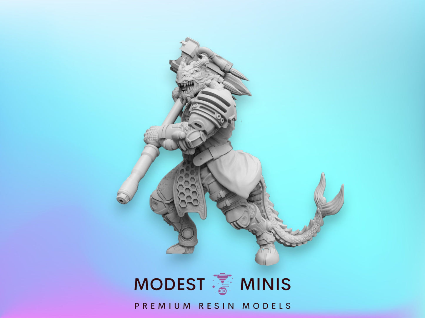 Bakunawa Dragonborn Chi Ken A Do Bo - 32mm Scale Cyberpunk Miniature  | Alien | Papsikels