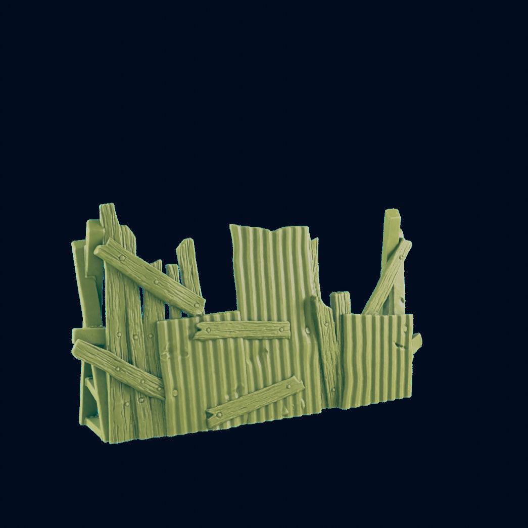 6pc Makeshift Fence Barricade | 28mm - 54mm Scale | Survivor Terrain | Fantasy Scatter | Sci Fi Terrain | EC3D Badlands